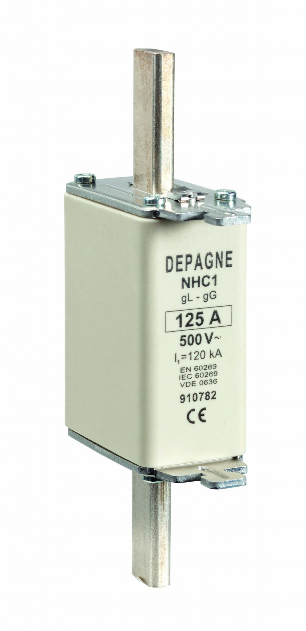 Depagne - Cartouche fusible à couteau NH industrielle (HPC) taille 1, gG avec percuteur -