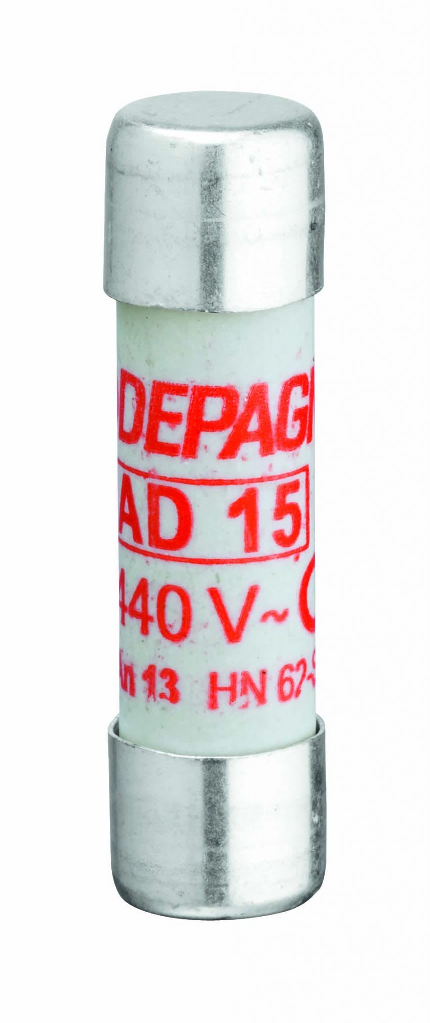 Depagne - Cartouche fusible cylindrique NF AD 10x38 - 15A
