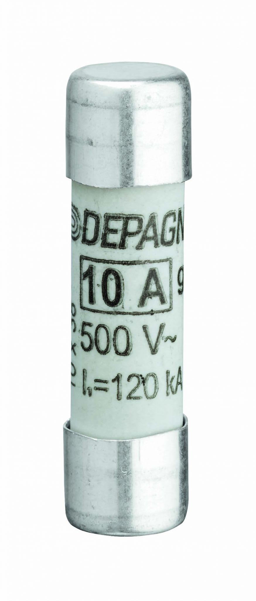 Depagne - Cartouche fusible cylindrique NF industrielle 14x51, aM avec percuteur - 20A
