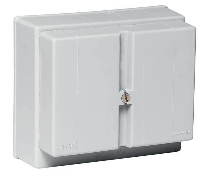 Depagne - Coffret de branchement 10/30A gris pour cartouche fusible cylindrique 10x38/14x5