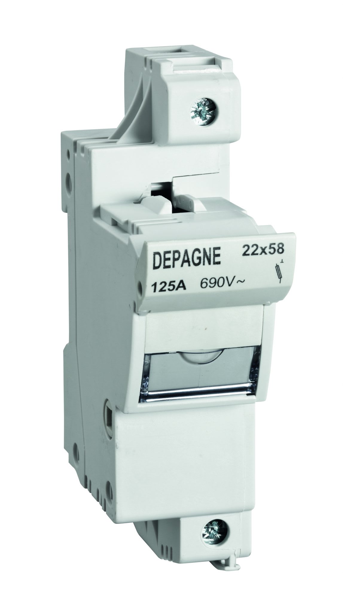 Depagne - Coupe-circuit base 22x58 gris - Unipolaire - fixation rail DIN
