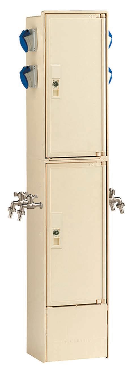 Depagne - Sourcelec 238 ivoire - Equipé 4 prises 2P+T 16A IP44 avec protection + 4 robinet