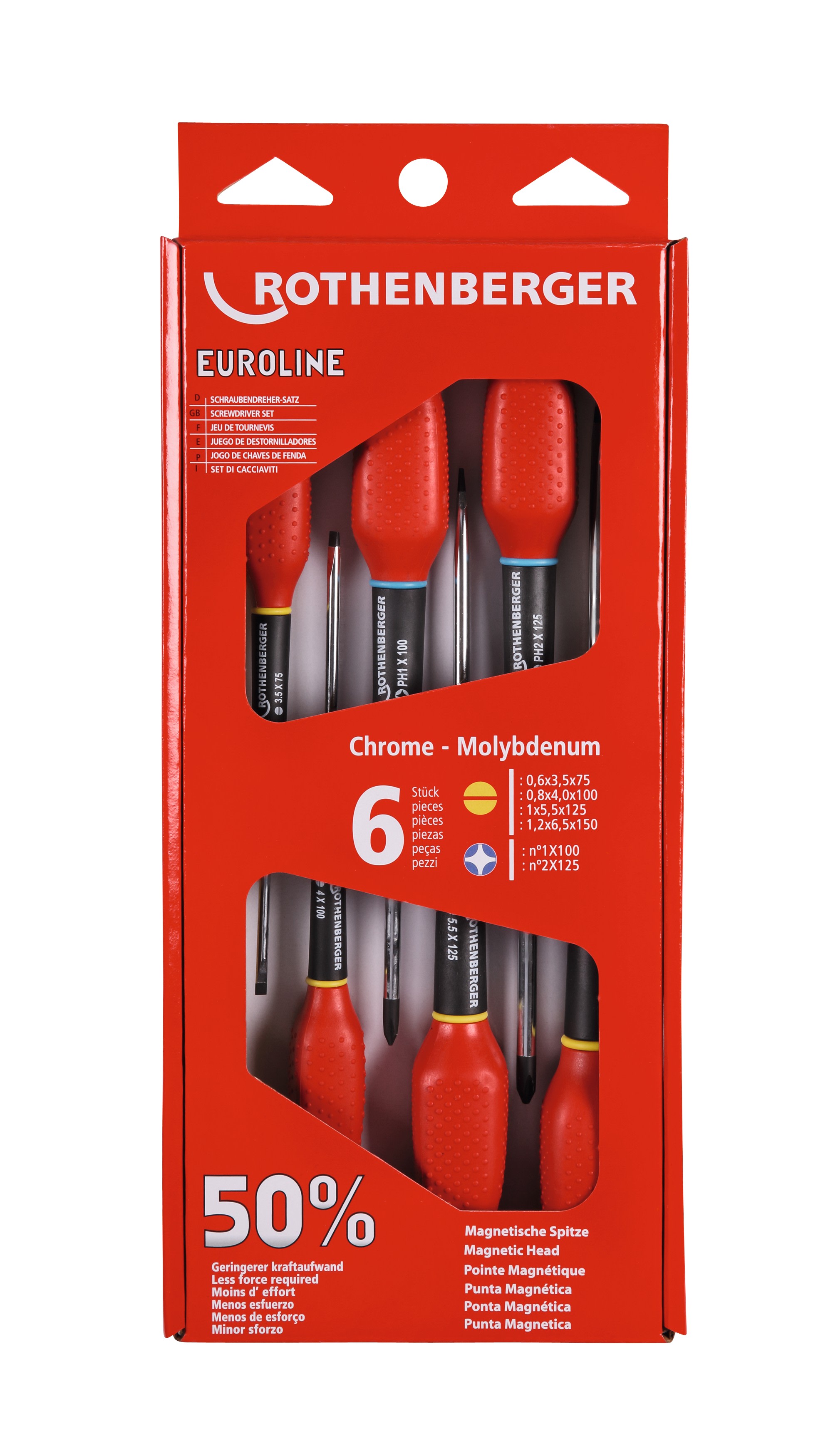 Rothenberger - EUROLINE JEU DE 6 TOURNEVIS UNIVER