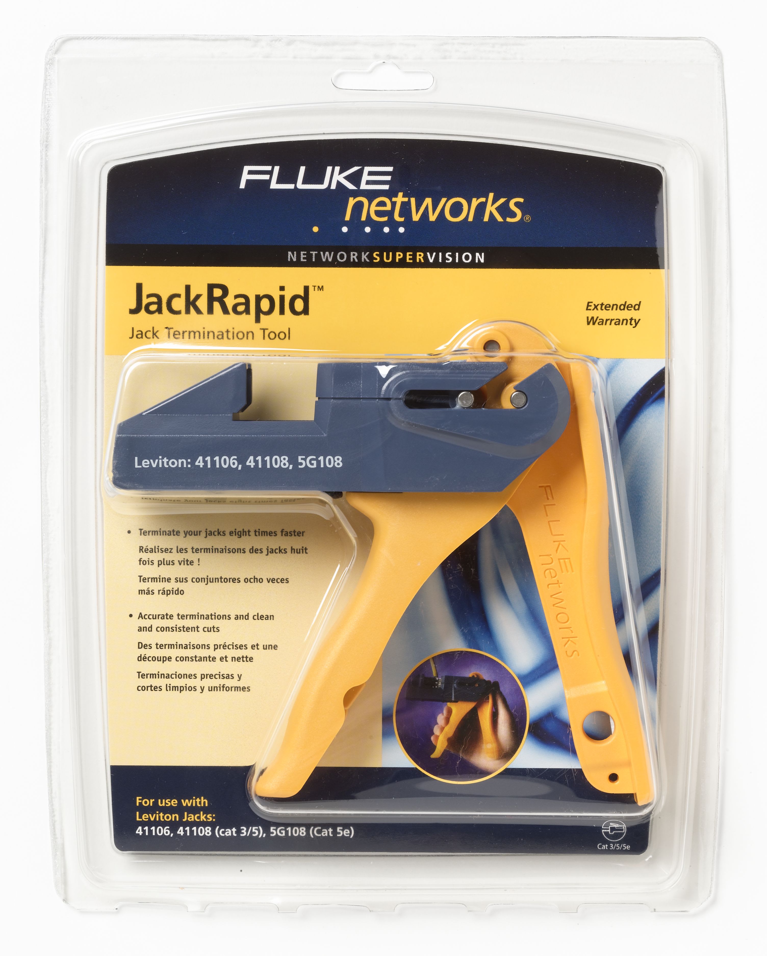 Fluke Networks - Outil de raccordement JackRapid (pour Leviton 41106, 41108, 5G108)