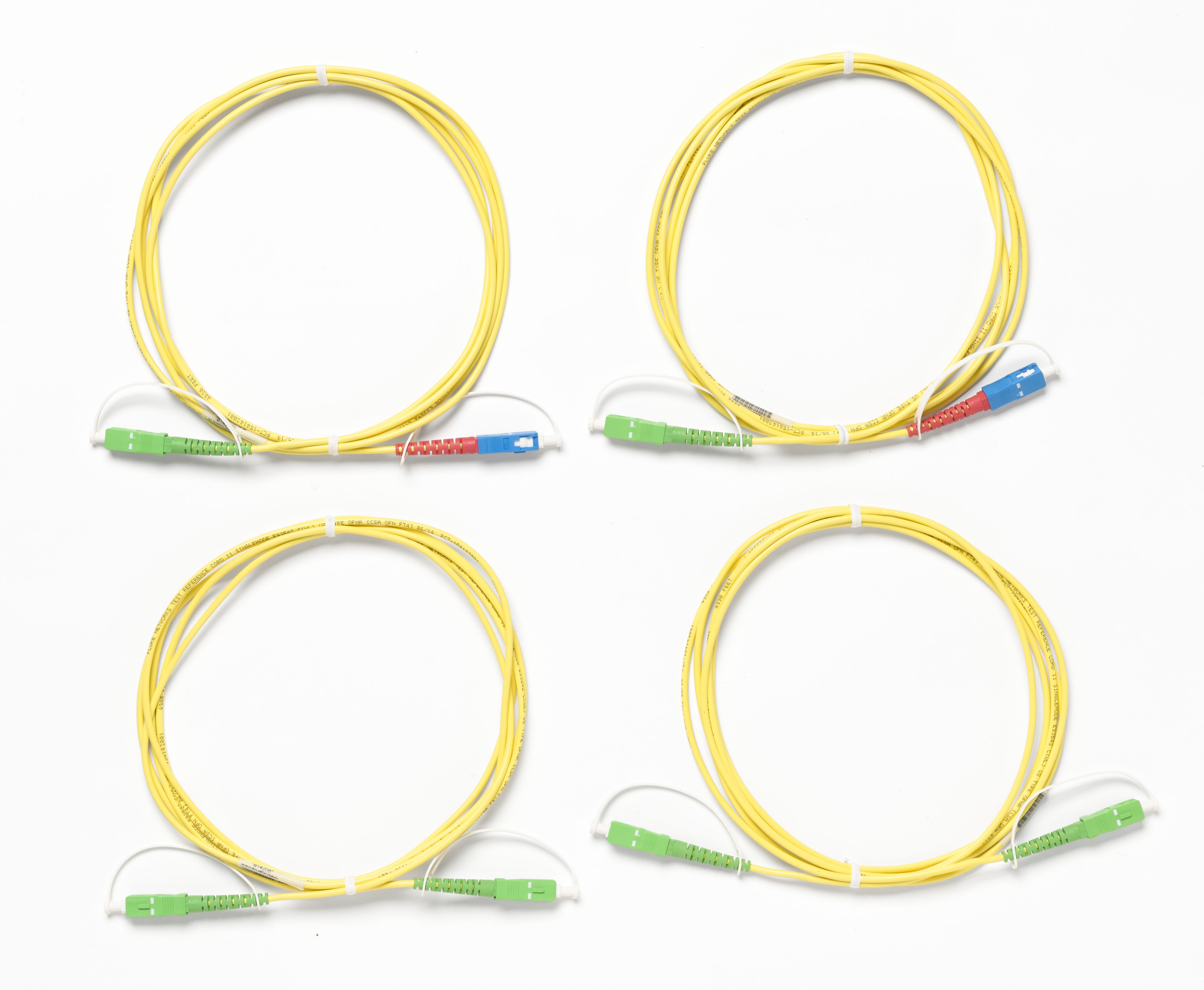 Fluke Networks - Kit de cordons de test de référence (TRC) simplex monomodes, SC/SC APC