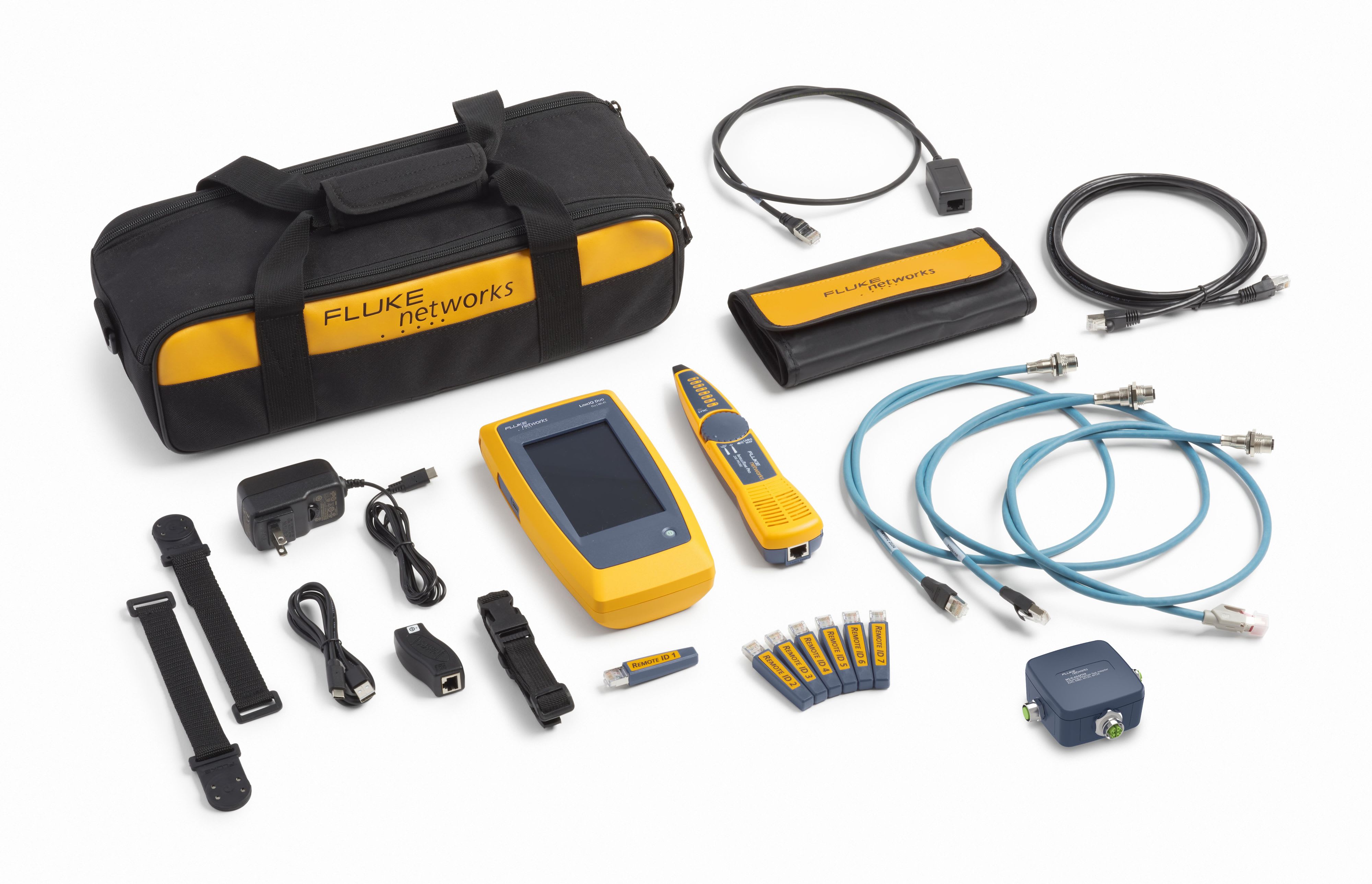 Fluke Networks - KIT avancé industriel LIQ DUO Testeur réseau câble et Wi-Fi LinkIQ + accessoires