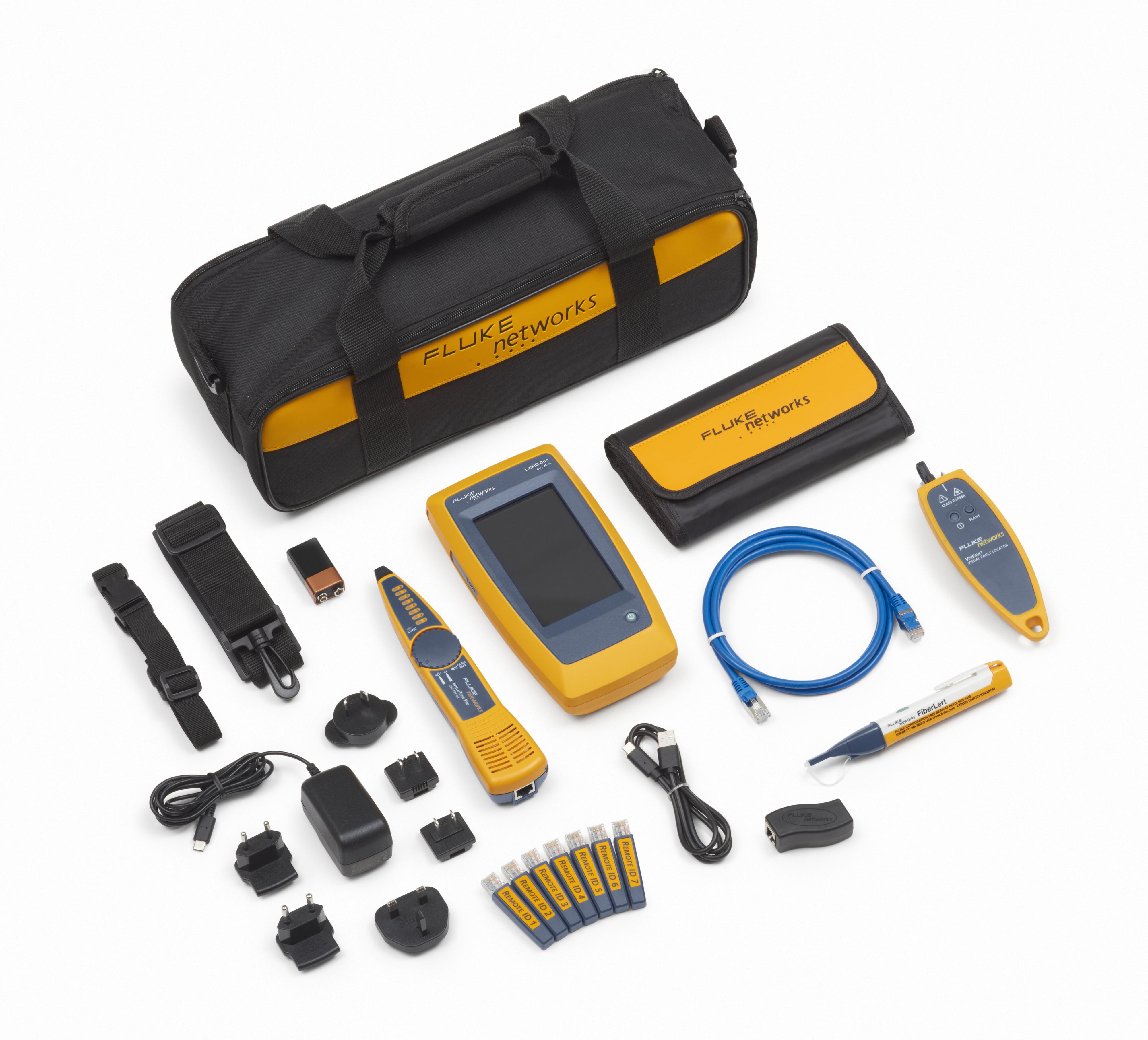 Fluke Networks - KIT complet de vérification cuivre et fibre, inclus LIQ DUO avec accessoires