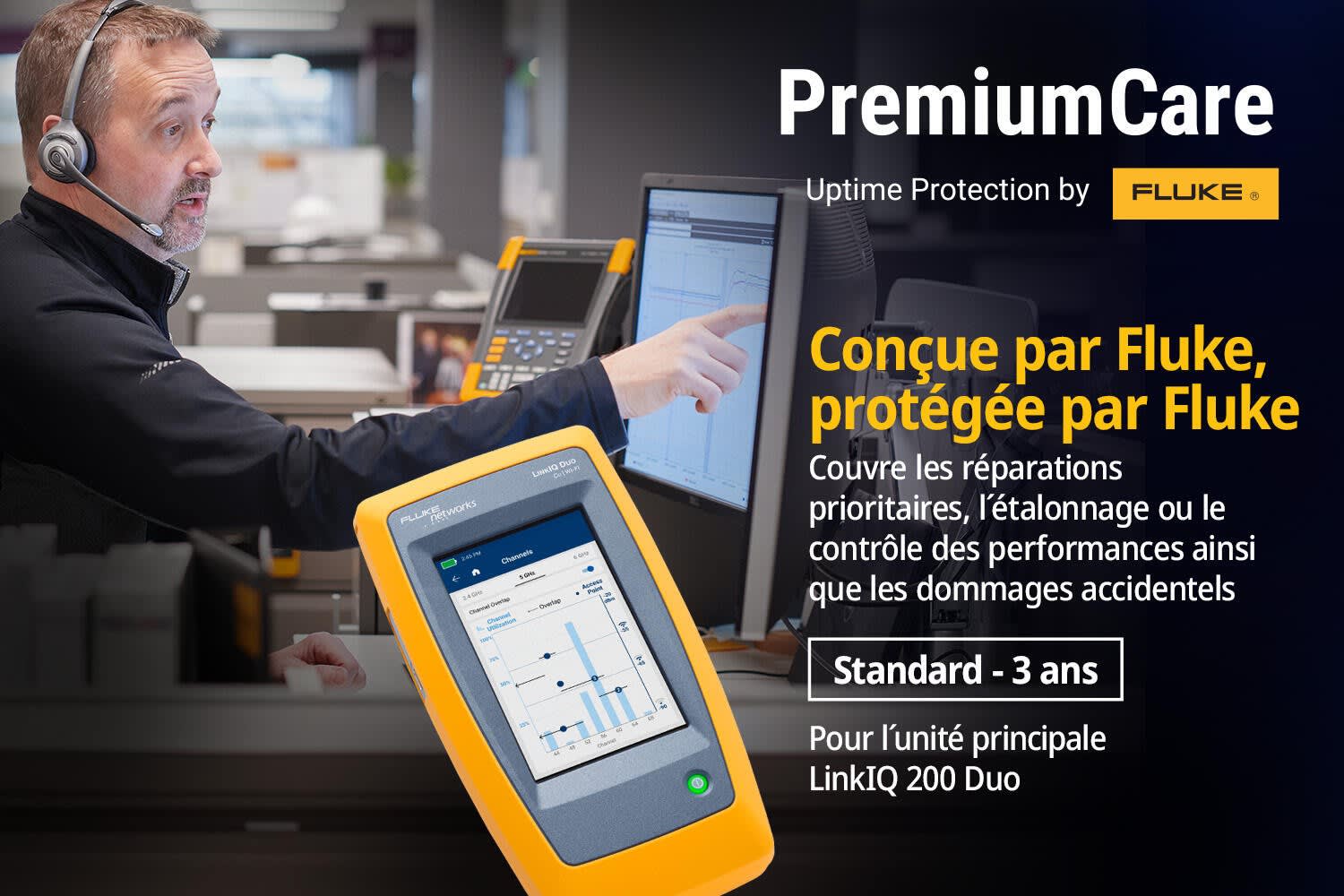 Fluke Networks - 3 ans de support Fluke Premium Care Standard pour unité principale LINK IQ DUO
