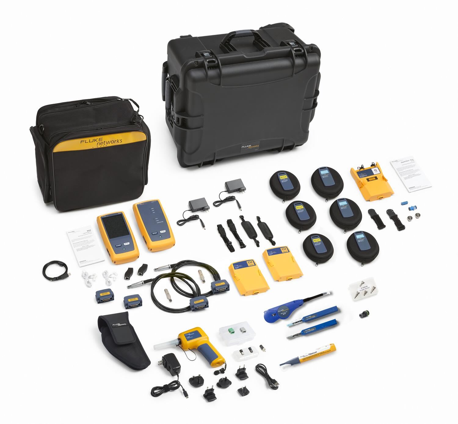 Fluke Networks - Kit certification cuivre jusqu'à la CAT 8 + OTDR mutli monomode + accessoires