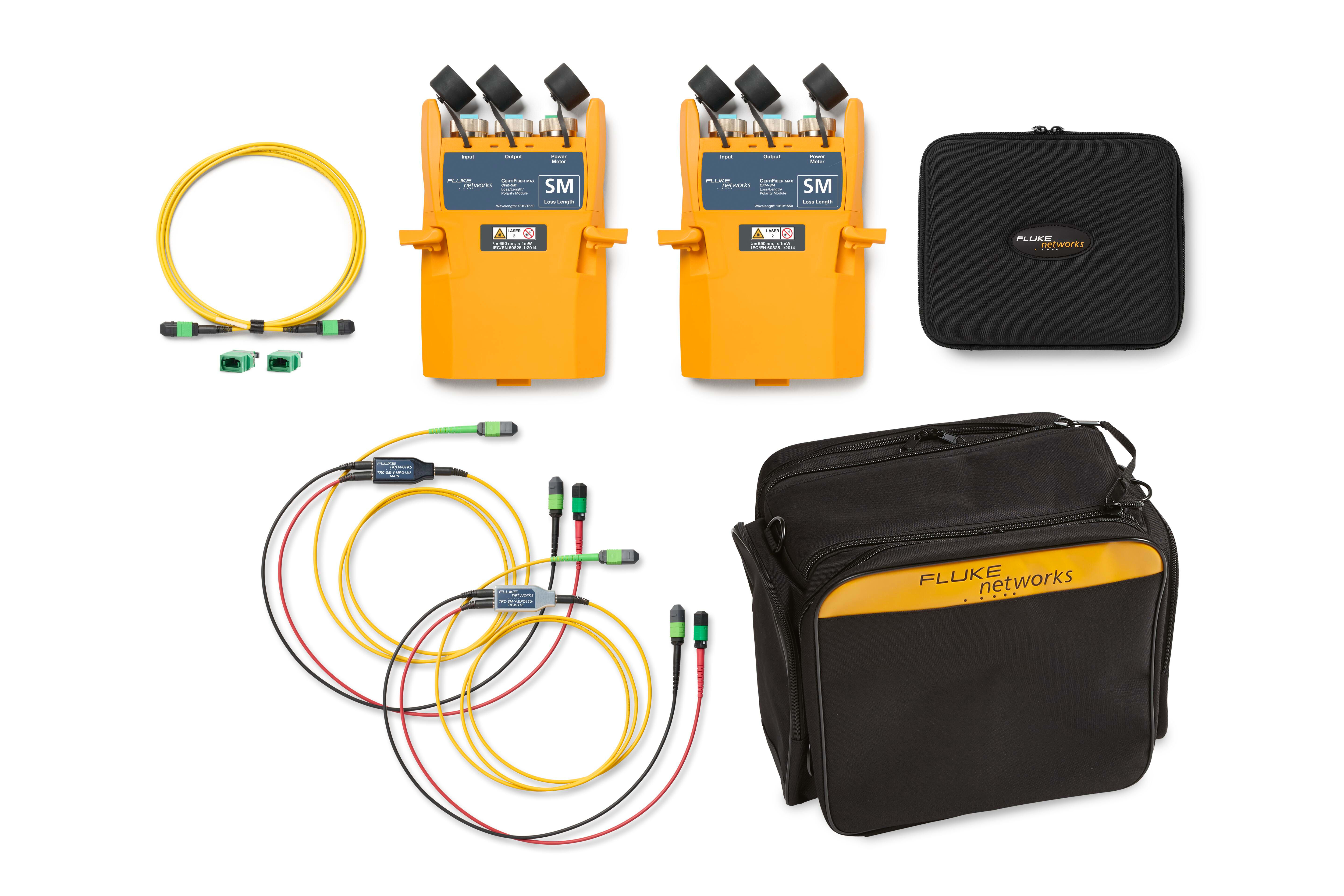 Fluke Networks - Kit MMC24 de 4 TRC monomode avec/sans broche + 4 Uniport + 4 trav. cloison