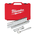 MILWAUKEE - SET DE DOUILLE ET CLES A CLIQUET 3/8 MÉTRIQUE 32 PCS