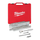 MILWAUKEE - SET DE DOUILLES ET CLÉS À CLIQUET 3/8 MÉTRIQUE & IMPÉRIALE 56 PCS