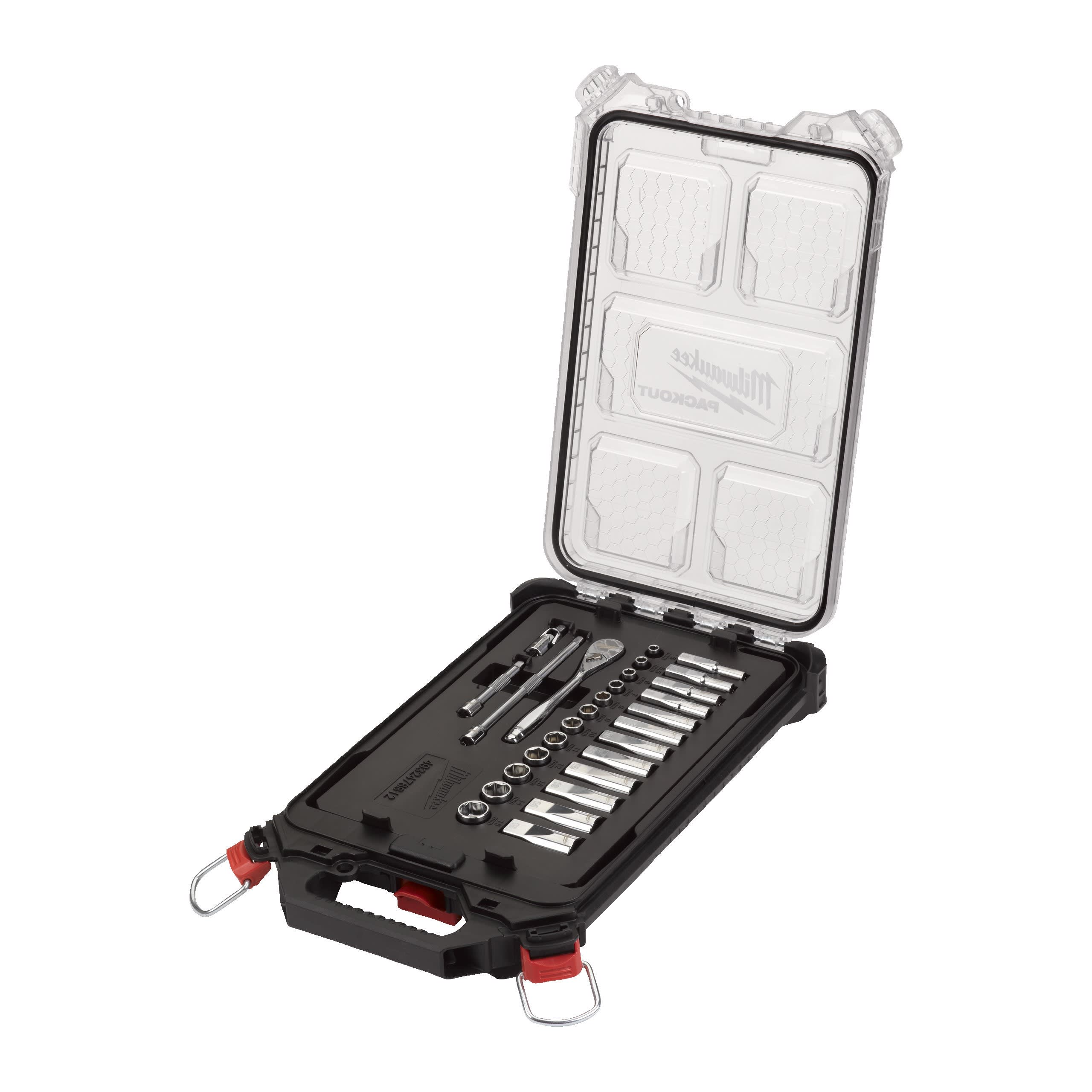 MILWAUKEE - SET DE DOUILLE ET CLES A CLIQUET 1/4 PACKOUT