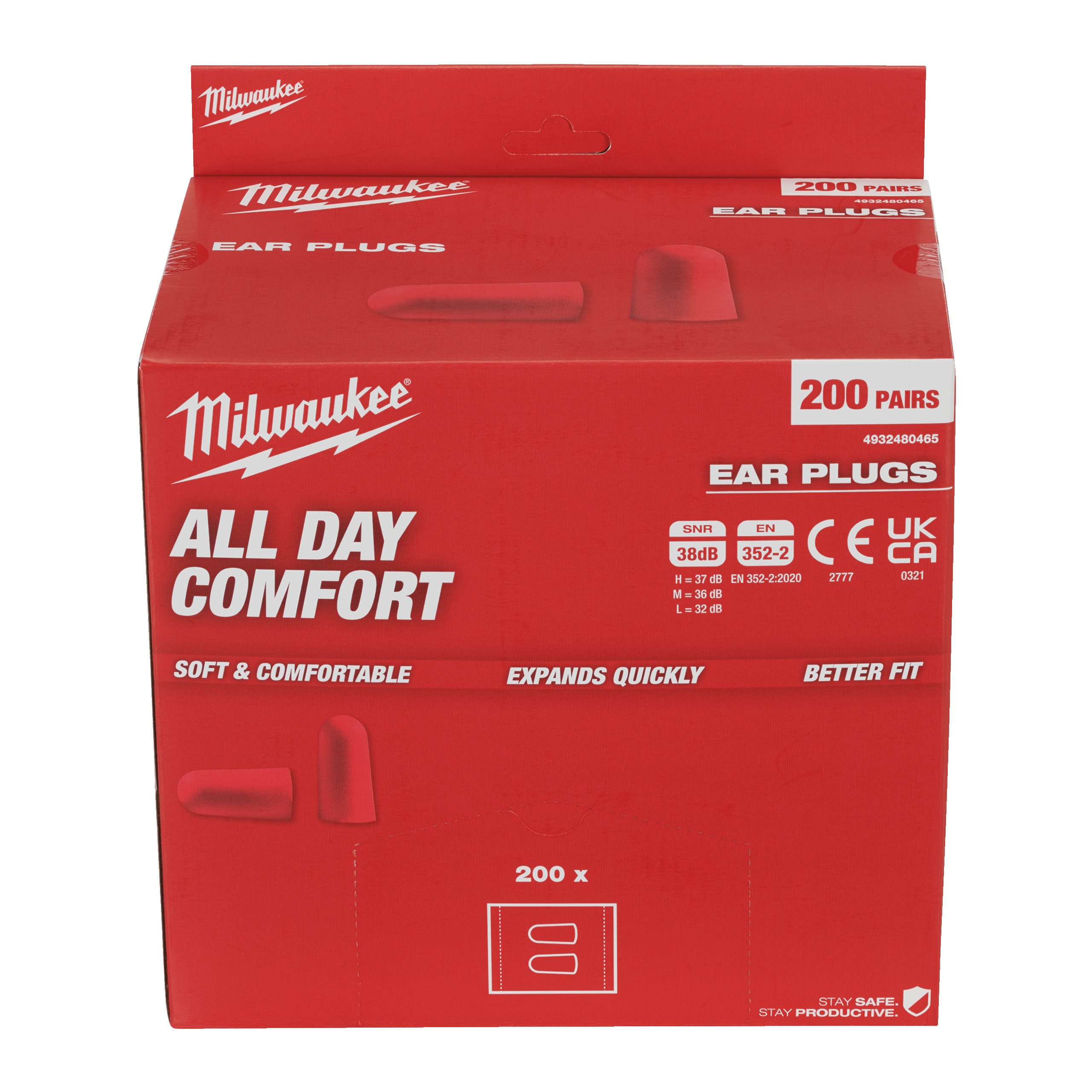 MILWAUKEE - BOUCHONS D'OREILLES 200 PAIRES MOUSSE