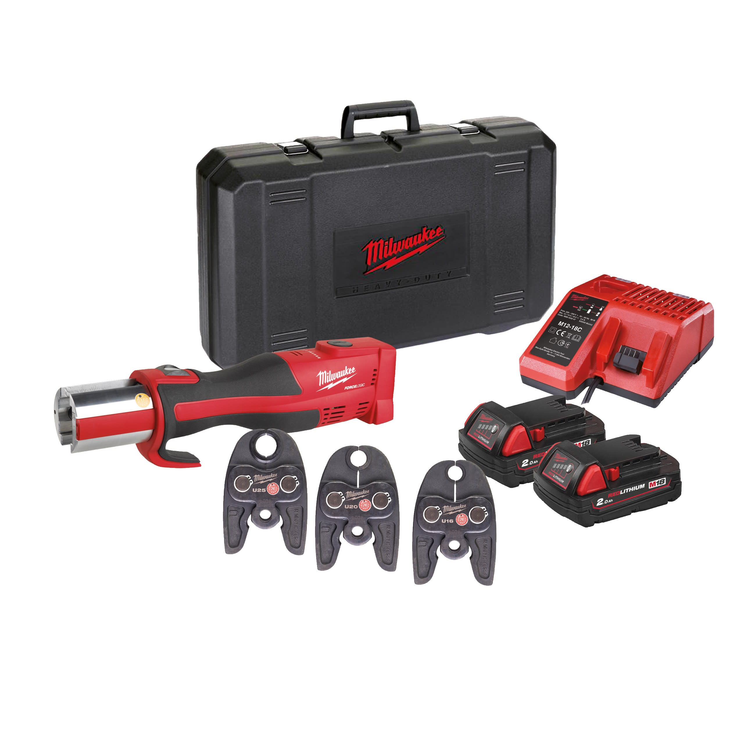 MILWAUKEE - PINCE A SERTIR 18 VOLTS BRUSHLESS FORCE LOGIC M18 BLHPT-202C U-SET