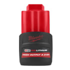 MILWAUKEE - BATTERIE 12 VOLTS 2,5AH HIGH OUTPUT M12 HB2,5 M12 HB2,5