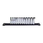 MILWAUKEE - SET DE DOUILLES MÉTRIQUE PROFONDES 12 PANS CARRE 3/8" 12PCS