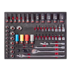 MILWAUKEE - MODULES SERVANTE MOUSSE SET DE DOUILLES À CHOC ET CLIQUET 1/2" DE 60 PCS