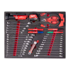 MILWAUKEE - MODULES SERVANTE MOUSSE SET D?OUTILS ÉCLAIRAGE, COUPE, MESURE ET CLÉS 14 PCS