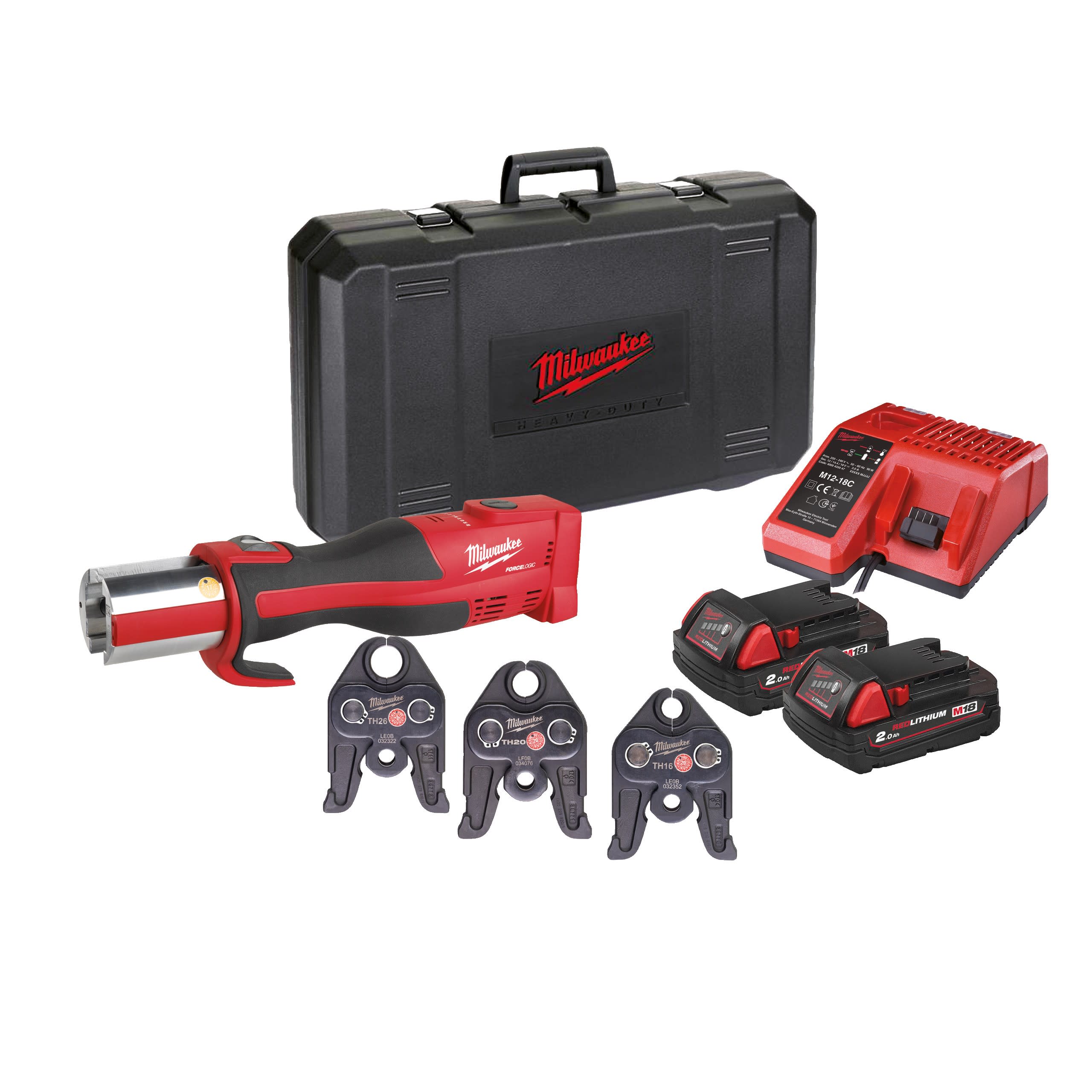 MILWAUKEE - PINCE A SERTIR 18 VOLTS BRUSHLESS FORCE LOGIC M18 BLHPT-202C TH-SET2