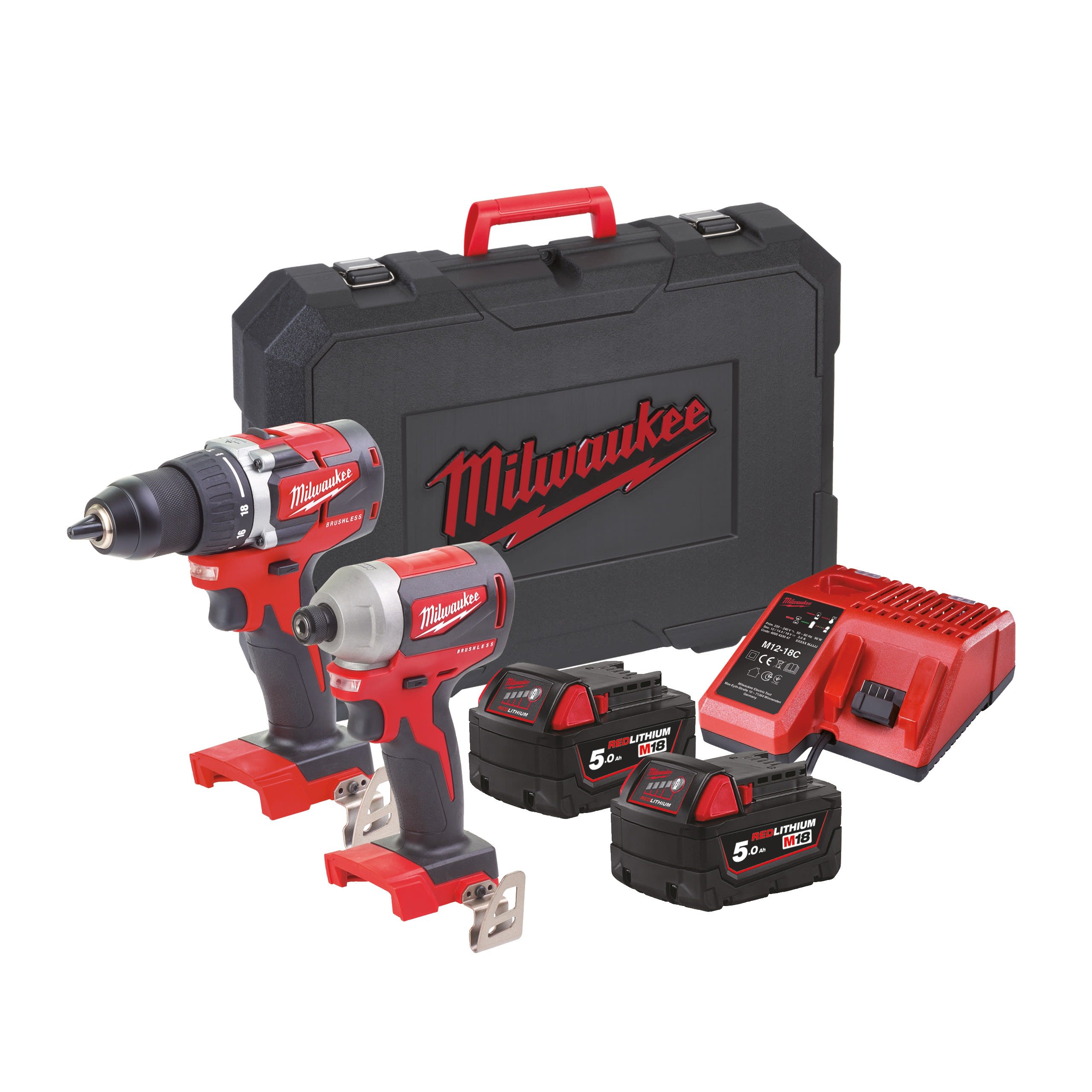 MILWAUKEE - POWERPACK 2 OUTILS 18 VOLTS BRUSHLESS M18 CBLPP2B-502C