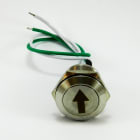 Golmar - Bouton Inox en diametre 19 mm grave ''Fleche'' avec fil soude vert - blanc