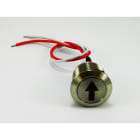 Golmar - Bouton Inox en diametre 19 mm grave ''Fleche'' avec fil soude rouge - blanc