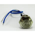 Golmar - Bouton Inox en diametre 19 mm grave ''Cloche'' avec fil soude bleu - blanc