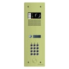 Golmar - Platine HR alu + clavier audio ou video BUS G2P 1 rangee 1 bouton Champagne
