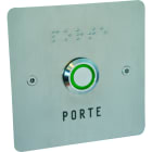 Golmar - Bouton de sortie NO-NF eclaire avec facade inox 85x85 mm