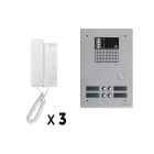 Golmar - Kit audio 3 appels BUS G2P avec platine monobloc alu 2 rangees 3 boutons