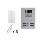 Golmar - Kit audio 4 appels BUS G2P avec platine monobloc alu 2 rangees 4 boutons