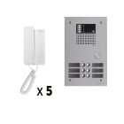 Golmar - Kit audio 5 appels BUS G2P avec platine monobloc alu 2 rangees 5 boutons