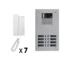 Golmar - Kit audio 7 appels BUS G2P avec platine monobloc alu 2 rangees 7 boutons