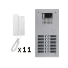 Golmar - Kit audio 11 appels BUS G2P avec platine monobloc alu 2 rangees 12 boutons