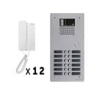 Golmar - Kit audio 12 appels BUS G2P avec platine monobloc alu 2 rangees 12 boutons