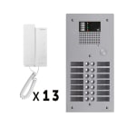 Golmar - Kit audio 13 appels BUS G2P avec platine monobloc alu 2 rangees 14 boutons