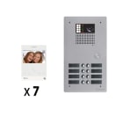 Golmar - Kit video 7 appels BUS G2P avec platine monobloc alu 2 rangees 8 boutons