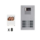 Golmar - Kit video 8 appels BUS G2P avec platine monobloc alu 2 rangees 8 boutons