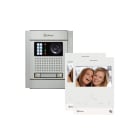 Golmar - Kit video encastre NEXA alu G2P 2 appels avec moniteurs ART4 HLITE (BM)