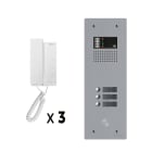 Golmar - Kit audio 3 appels BUS G2P avec platine monobloc alu 1 rangee 3 boutons