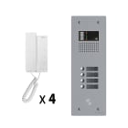 Golmar - Kit audio 4 appels BUS G2P avec platine monobloc alu 1 rangee 4 boutons