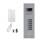 Golmar - Kit audio 5 appels BUS G2P avec platine monobloc alu 1 rangee 5 boutons