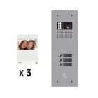 Golmar - Kit video 3 appels BUS G2P avec platine monobloc alu 1 rangee 3 boutons