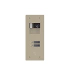 Golmar - Platine monobloc HR alu audio ou video BUS G2P 1 rangee 2 boutons Champagne