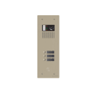Golmar - Platine monobloc HR alu audio ou video BUS G2P 1 rangee 3 boutons Champagne