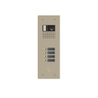 Golmar - Platine monobloc HR alu audio ou video BUS G2P 1 rangee 4 boutons Champagne