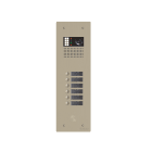 Golmar - Platine monobloc HR alu audio ou video BUS G2P 1 rangee 6 boutons Champagne