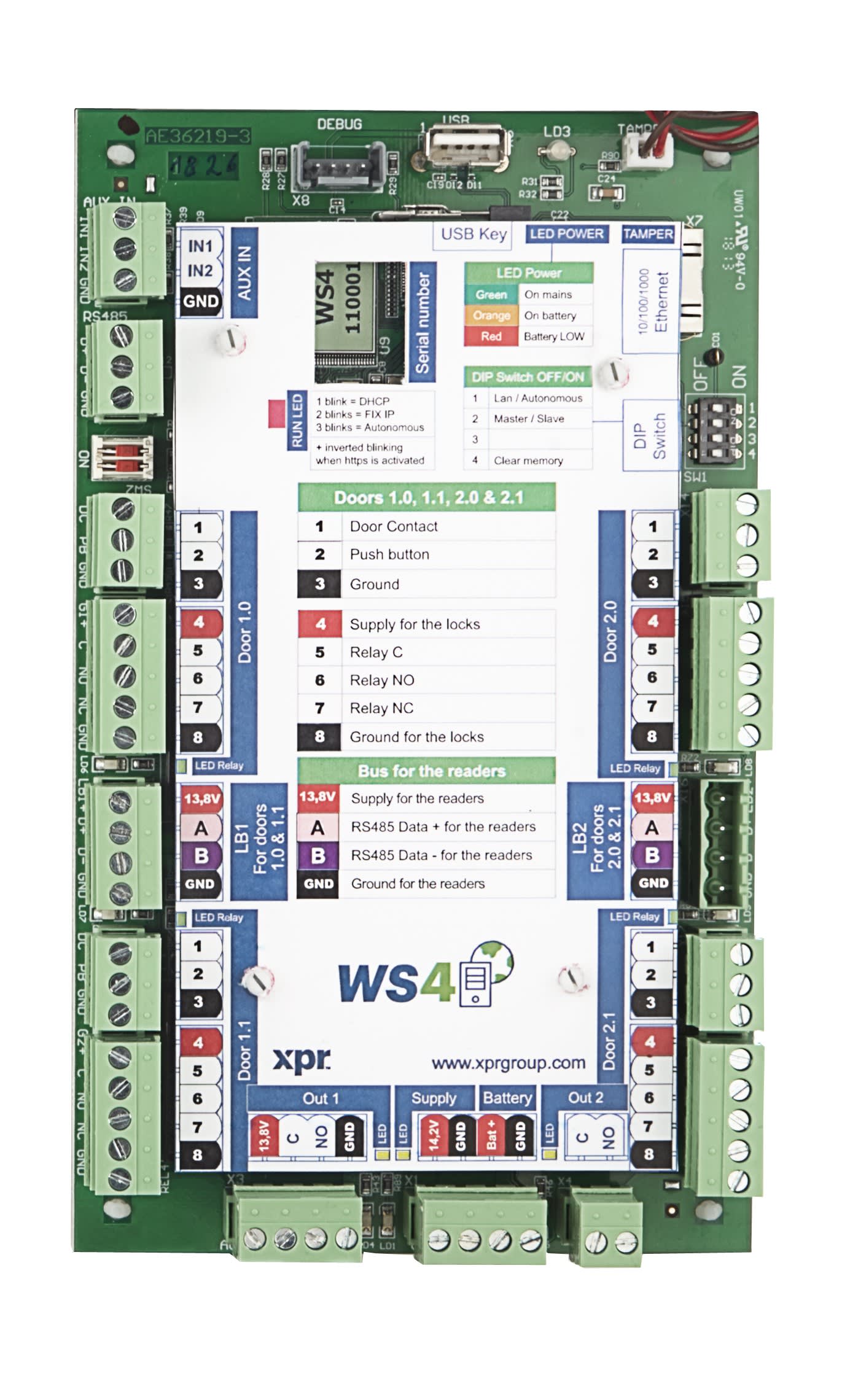 Golmar - Electronique de centrale de controle d'acces CA4 4 portes