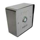 Golmar - Bouton de sortie saillie inox NO (Temp.)/NF éclairé PMR avec faç. inox 85x85 mm